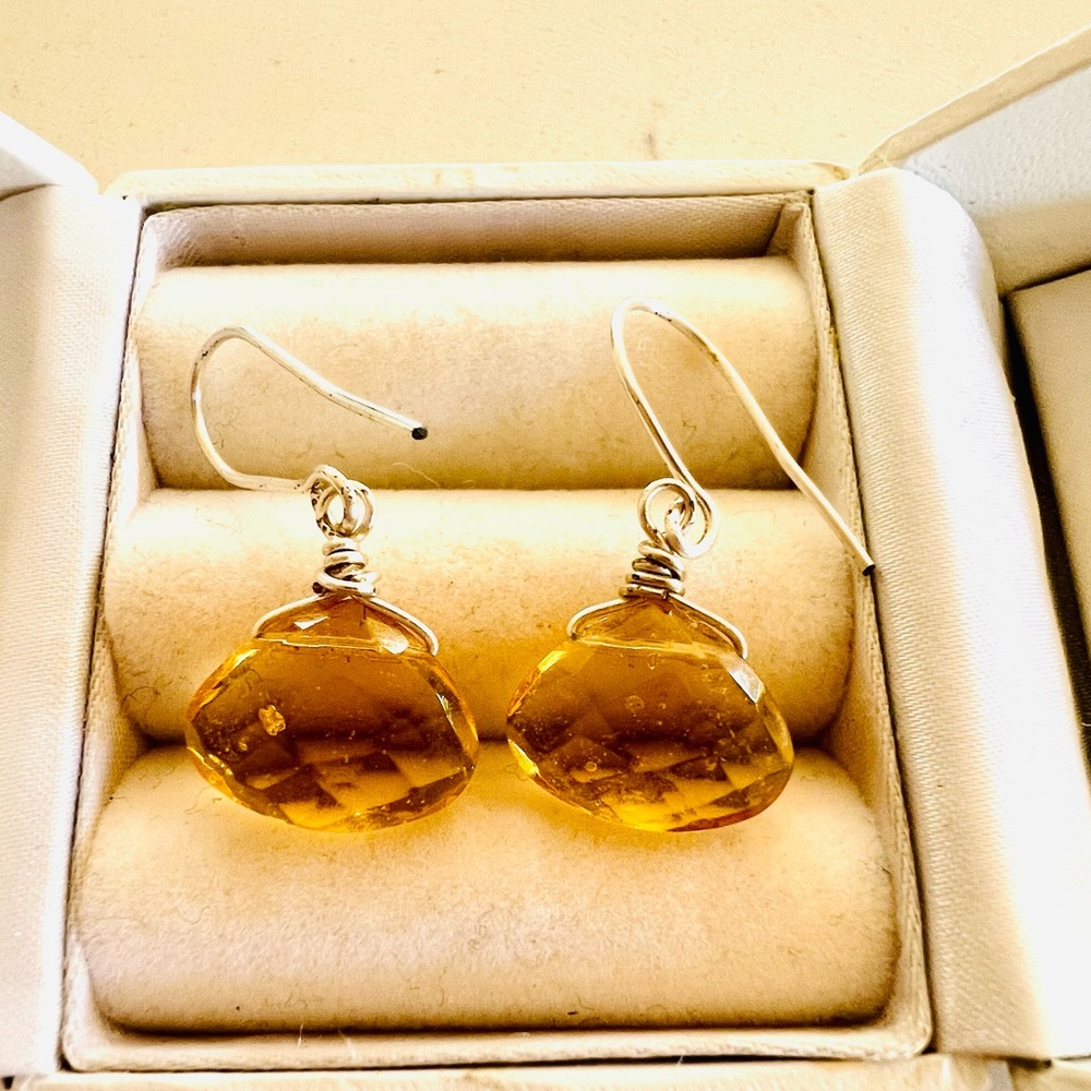 Citrine and sterling silver earrings